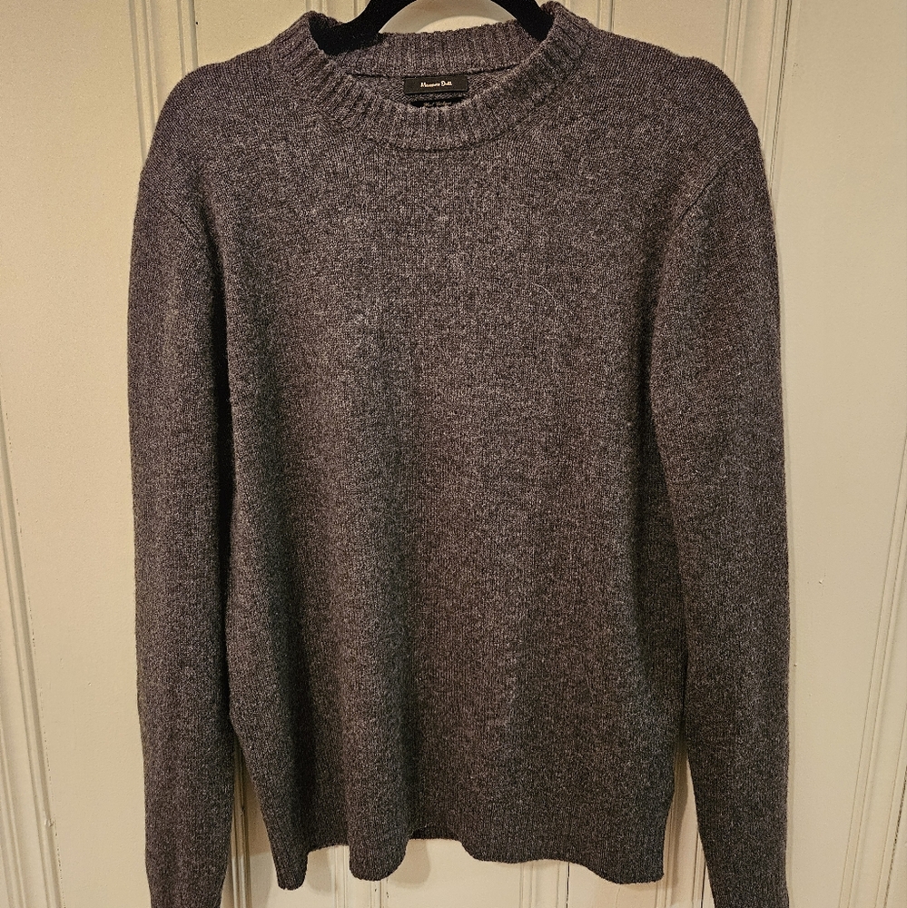 Used Medium Men's Massimo Dutti Gray Cashmere & Wool Crewneck